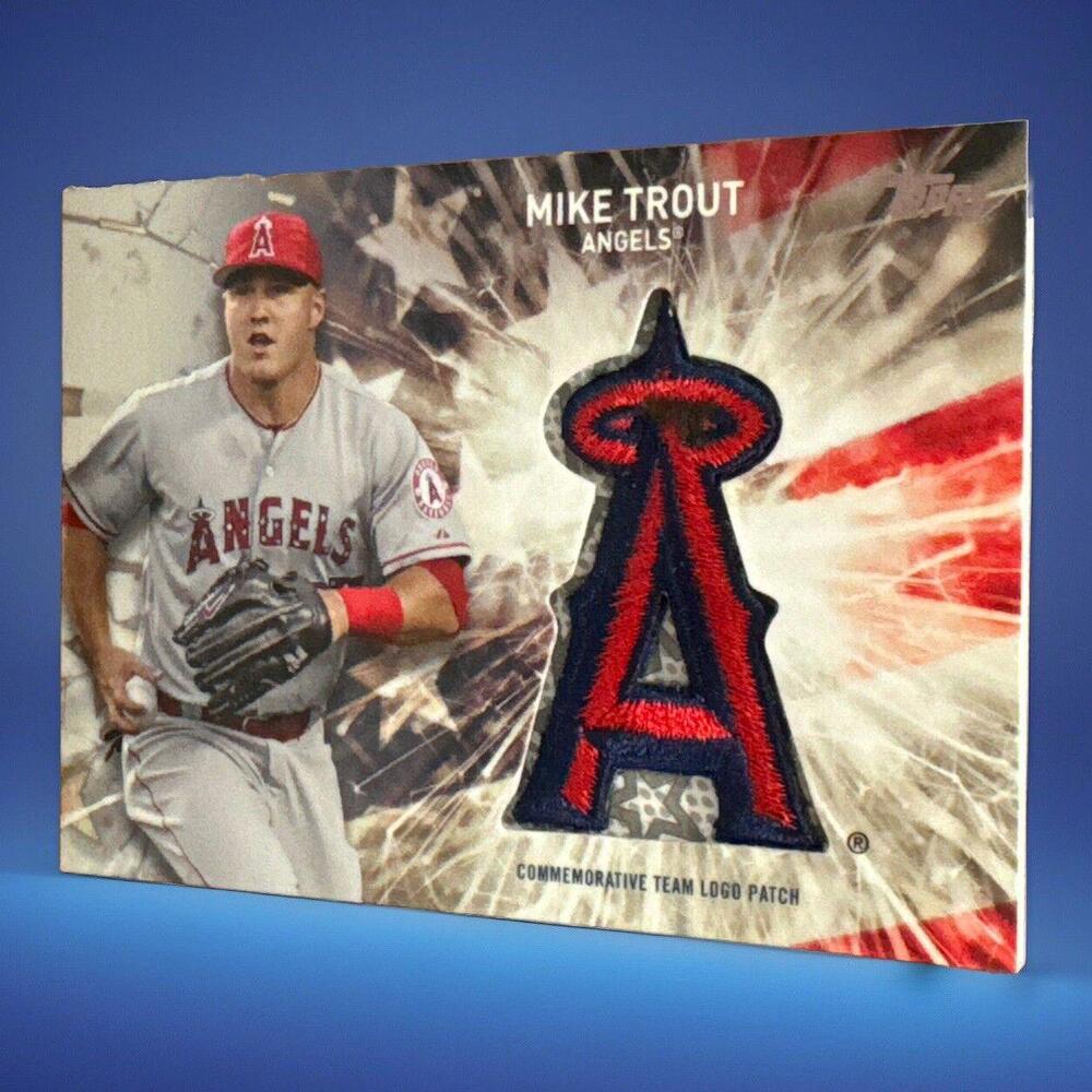 2017 Topps - Independence Day Team Logo Patch #IDTL-MT Mike Trout Angels Card